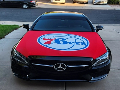 Custom Philadelphia 76ers car hood flag