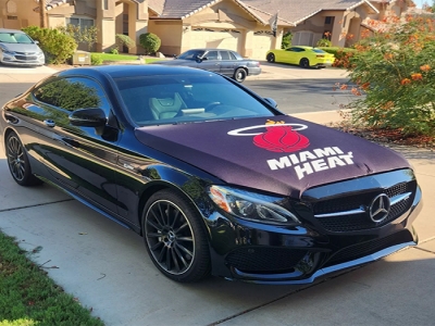 Custom Miami Heat car hood flag