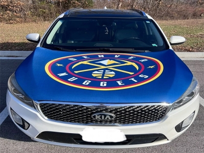 Custom Denver Nuggets car hood flag