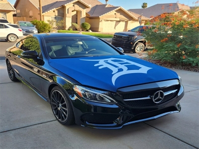 Custom Detroit Tigers car hood flag