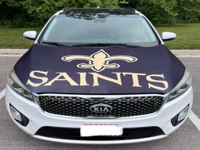 Customized New Orleans Saints Car Engine Cover Flag