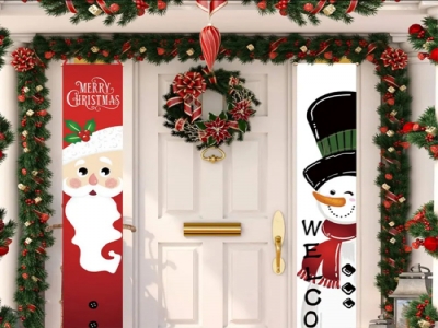 Customized Christmas Day Door Curtain Banner