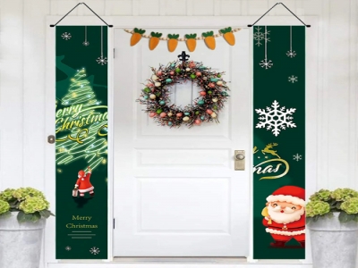 Customized Santa Claus door curtain flag