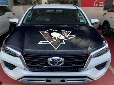 Custom NHL Pittsburgh Penguins car hood cover flag