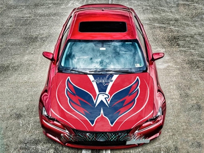 Custom NHL Washington Capitals car hood cover flag