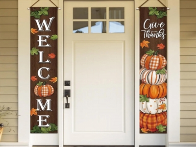 Customized holiday decoration door curtain flag