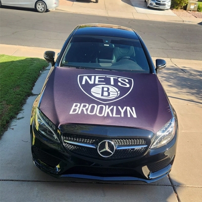 Custom Brooklyn Nets car hood flag