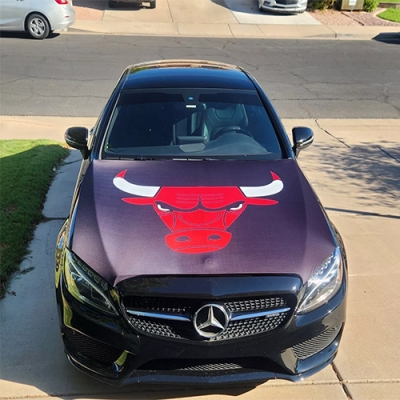 Custom Chicago Bulls car hood flag