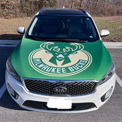 Custom Milwaukee Bucks car hood flag