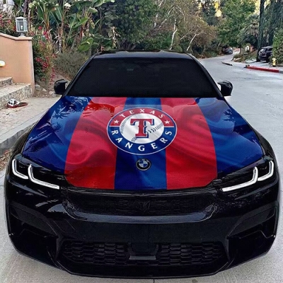 Custom Texas Rangers car hood flag