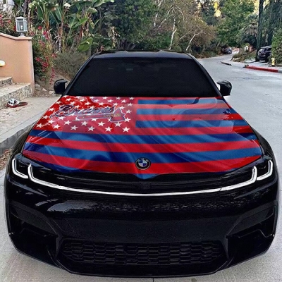 Custom Atlanta Braves car hood flag