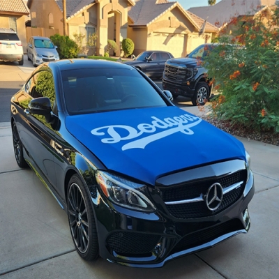 Custom Los Angeles Dodgers car hood flag