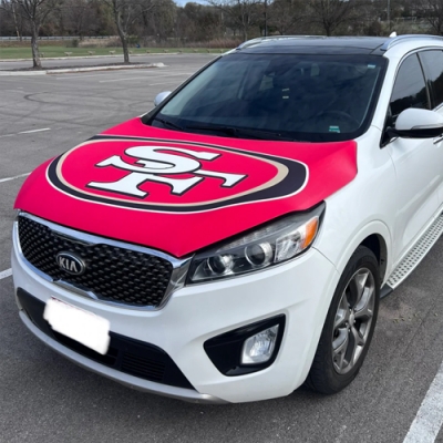 Customized San Francisco 49ers car engine hood flag