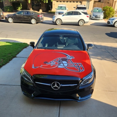 Customized Cleveland Brown Automotive Engine Cover Flag