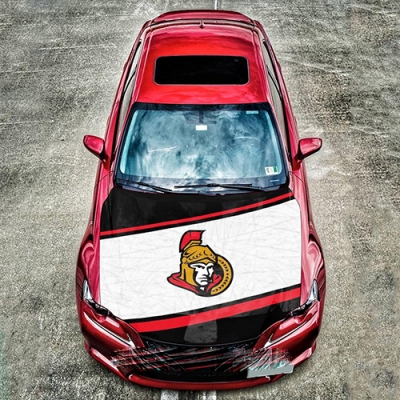 Custom NHL Ottawa Senators car hood cover flag